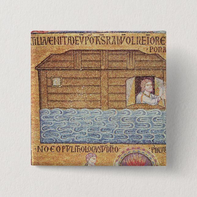 The Flood, from the Atrium, detail of Noah Button (Front)