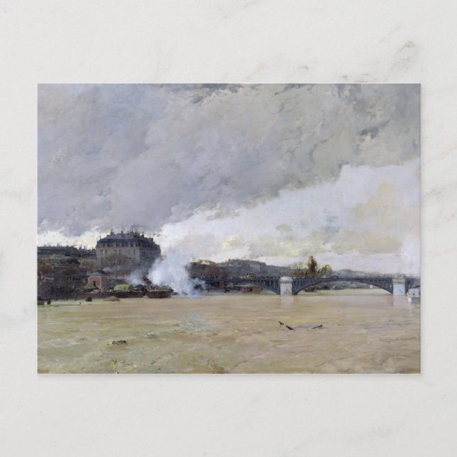 The Flooding of the Seine, c.1903 Postcard (Front)