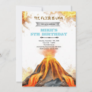 The Floor is Lava birthday party invitation