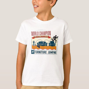 The floor is Lava. Furniture Jumping Champ. child T-Shirt