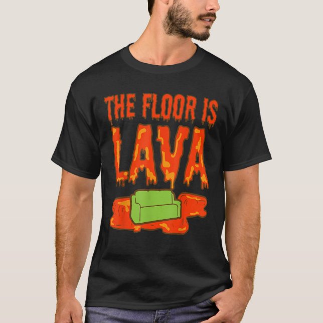 The Floor Is Lava Game Funny Volcano T-Shirt (Front)