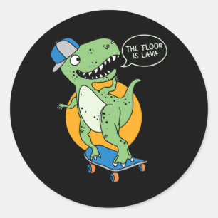 The Floor Is Lava Skateboard Apparel  Classic Round Sticker