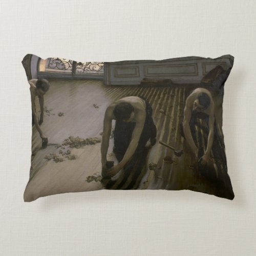 The Floor Scrapers by Gustave Caillebotte Decorative Pillow