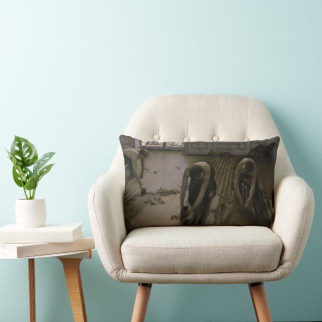 The Floor Scrapers by Gustave Caillebotte Lumbar Pillow (Chair)