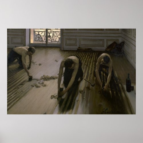 The Floor Scrapers by Gustave Caillebotte Poster