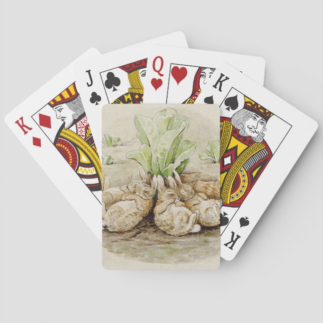 The Flopsy Bunnies Asleep (by Beatrix Potter) Poker Cards (Back)