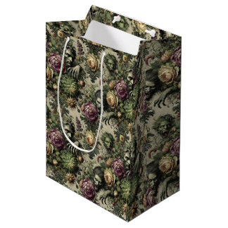 The Florabane Cult – Gothic Floral Design Medium Gift Bag