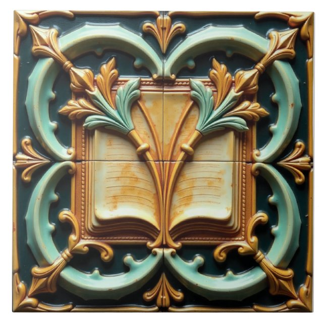 The Floral Codex Ceramic Tile (Front)