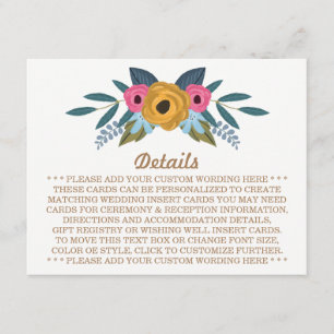 The Floral Wreath White Wedding Collection Enclosure Card