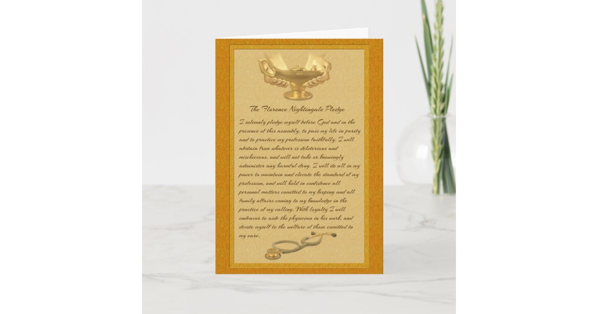 The Florence Nightingale Pledge Card Zazzle