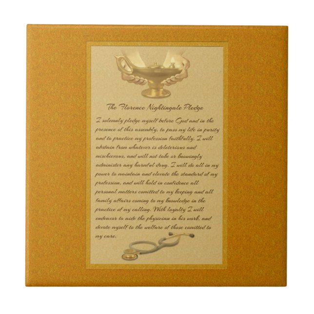The Florence Nightingale Pledge Ceramic Tile (Front)