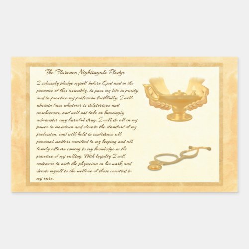 The Florence Nightingale Pledge Rectangular Sticker