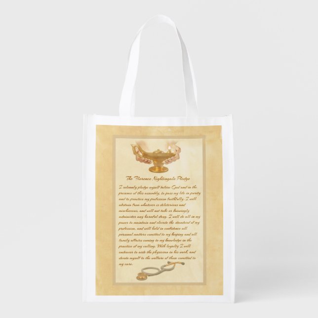 The Florence Nightingale Pledge Reusable Grocery Bag (Front)
