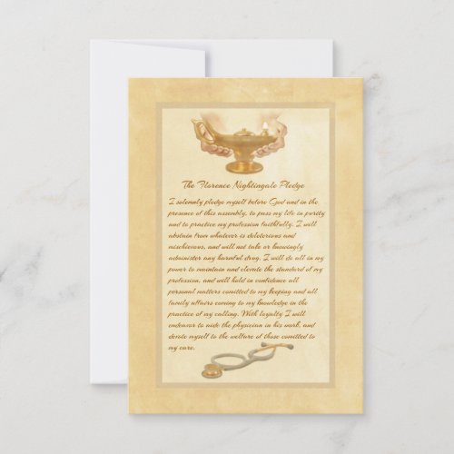 The Florence Nightingale Pledge Thank You Card