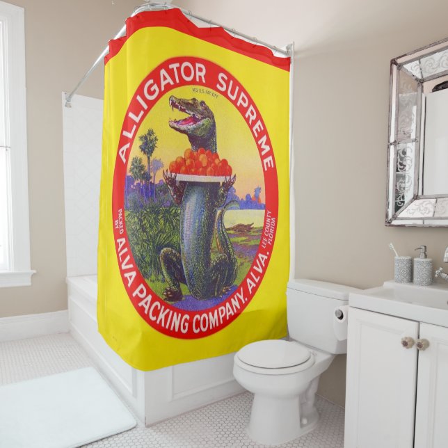The Florida Alligator Shower Curtain (In Situ)
