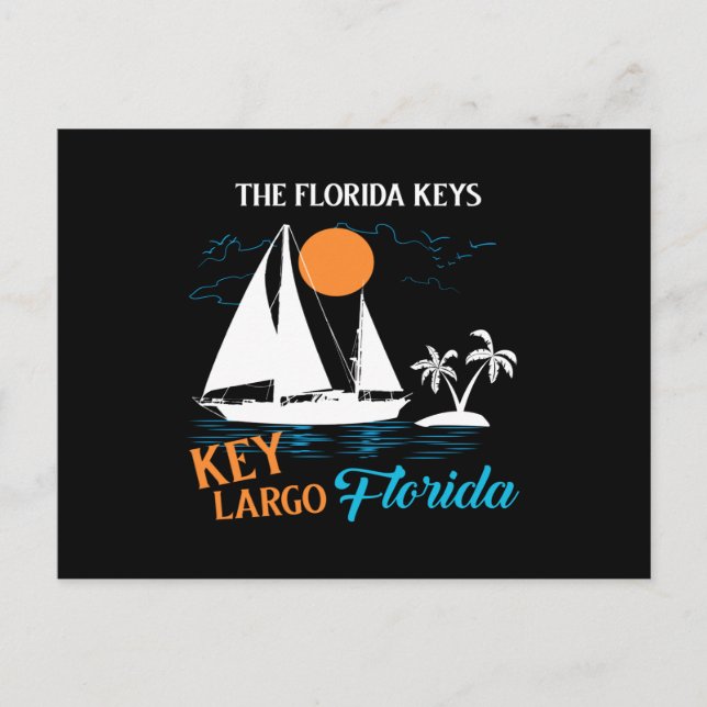 The florida keys key largo florida- sailing quote postcard (Front)