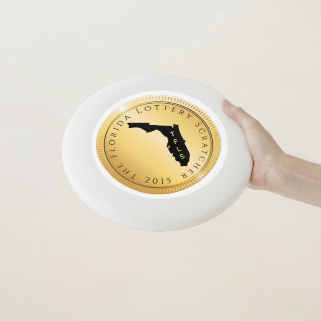 The Florida Lottery Scratcher Frisbee (In Hand)