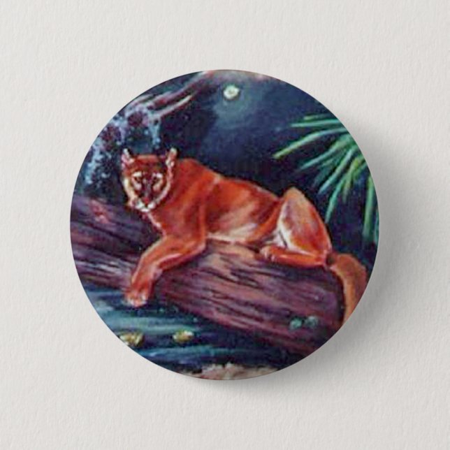 The Florida panther in the swamp Pinback Button (Front)