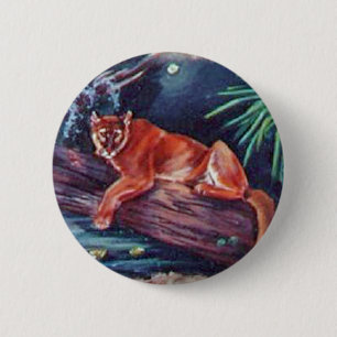 The Florida panther in the swamp Pinback Button