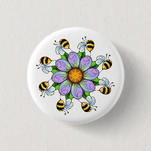 The flower and the bees button