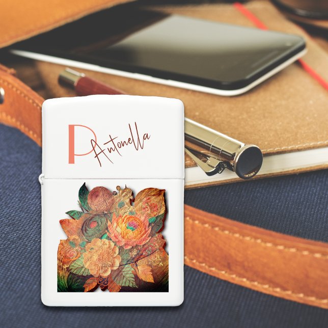 The flower bouquet - Wood painting Zippo Lighter (Creator Uploaded)