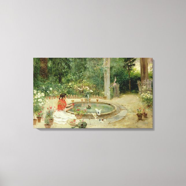 The Flower Garden, 1899 (oil on canvas) Canvas Print (Front)