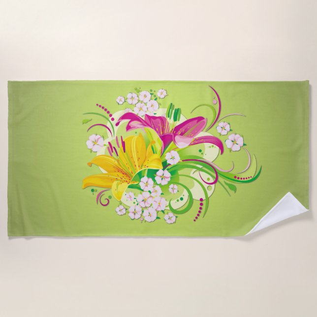 The Flower Garden Beach Towel (Front)
