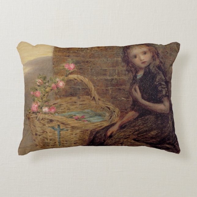 The Flower Girl, 1872 (oil on canvas) Accent Pillow (Front)