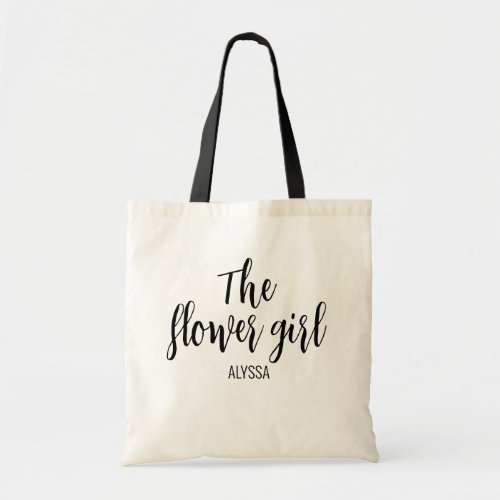 The Flower Girl Modern Script Tote Bag