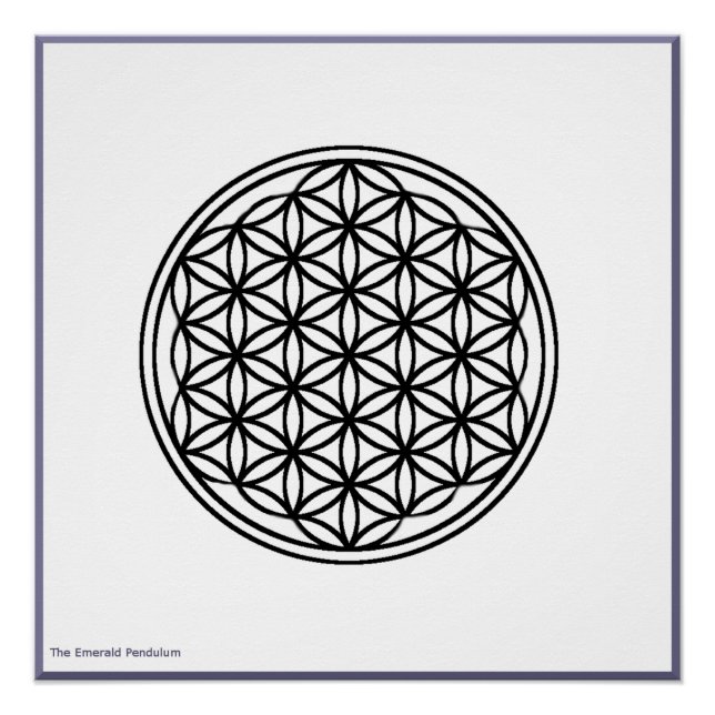 The Flower of Life - Black on White Poster (Front)