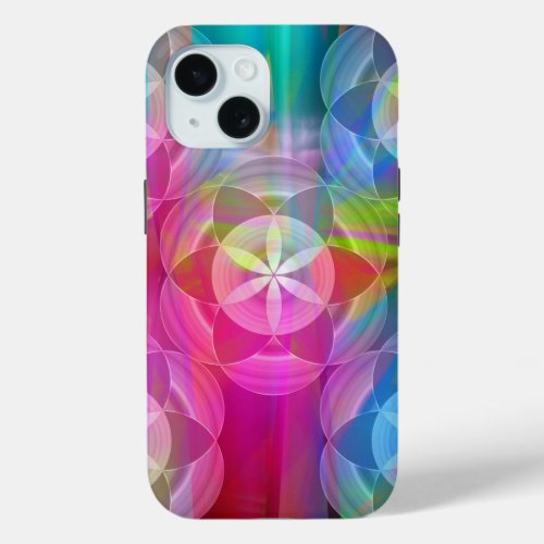 The Flower of Life Geometric Patterns iPhone 15 Case
