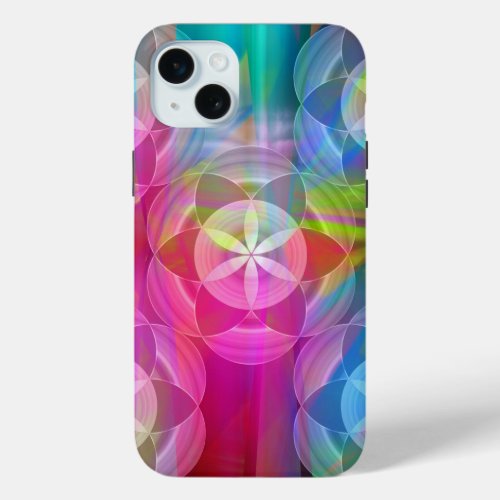 The Flower of Life Geometric Patterns iPhone 15 Plus Case