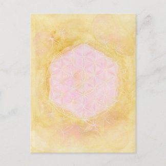 the Flower of Life, Pink Gold Postcard
