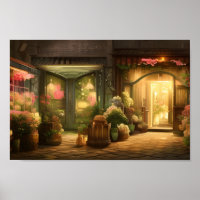 The Flower Shop Digital Art Poster