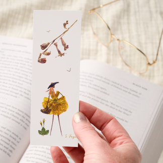 The Flower Walker From Original Pressed Flower Art Bookmarks