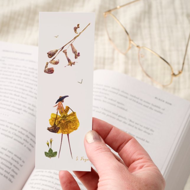 The Flower Walker From Original Pressed Flower Art Bookmarks (Hand)
