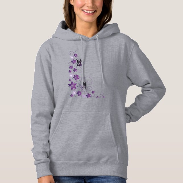 the flower Women's Basic Hooded Sweatshirt mickey  (Front)