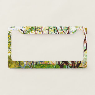 The Flowering Orchard (1888) by Vincent Van Gogh License Plate Frame
