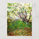 The Flowering Orchard (1888) by Vincent Van Gogh Postcard<br><div class="desc">Vincent Van Gogh The Flowering Orchard. This old vintage landscape painting is a part of a series of paintings called Flowering Orchards.Vincent Van Gogh was a famous artist. He was a dutch post impressionist painter.This painting is in the public domain.</div>