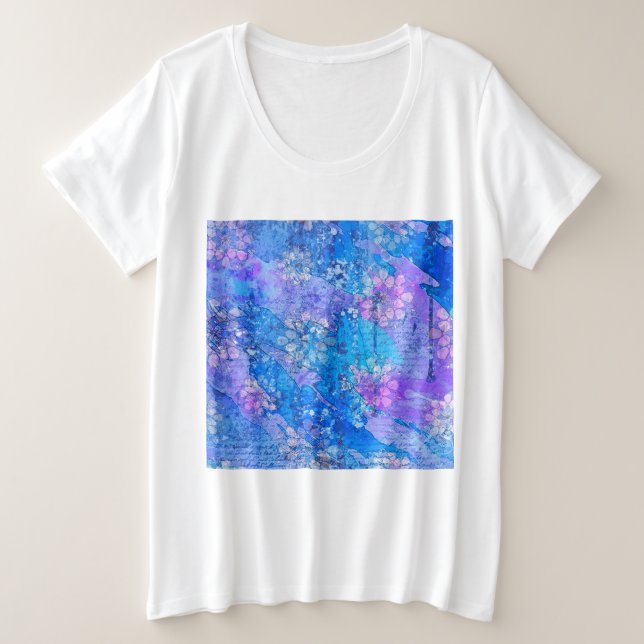 The Flowers Grow in Sapphire Pond Plus Size T-Shirt (Design Front)