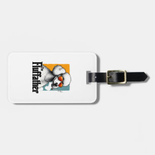 The Fluffather Poodle Vintage Funny Dog Mafia Vect Luggage Tag