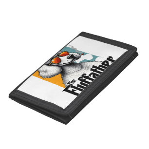 The Fluffather Poodle Vintage Funny Dog Mafia Vect Tri-fold Wallet