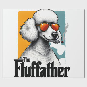 The Fluffather Poodle Vintage Funny Dog Mafia Vect Wrapping Paper