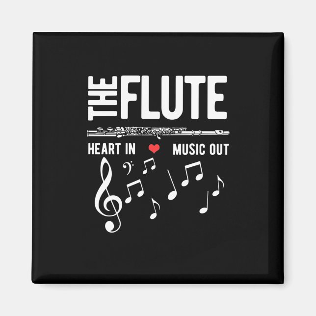 The Flute Heart In Music Out Magnet (Front)