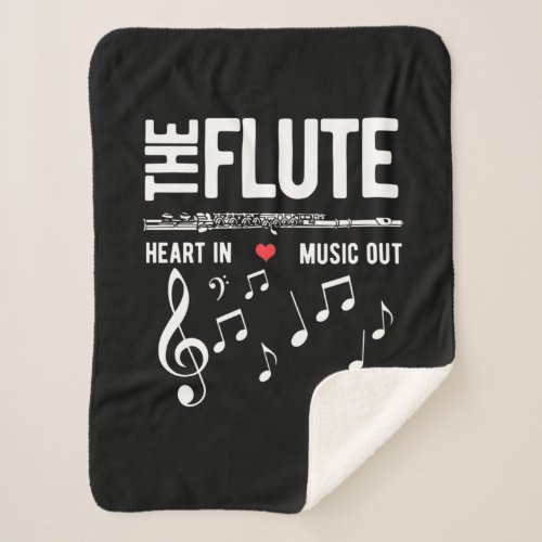 The Flute Heart In Music Out Sherpa Blanket