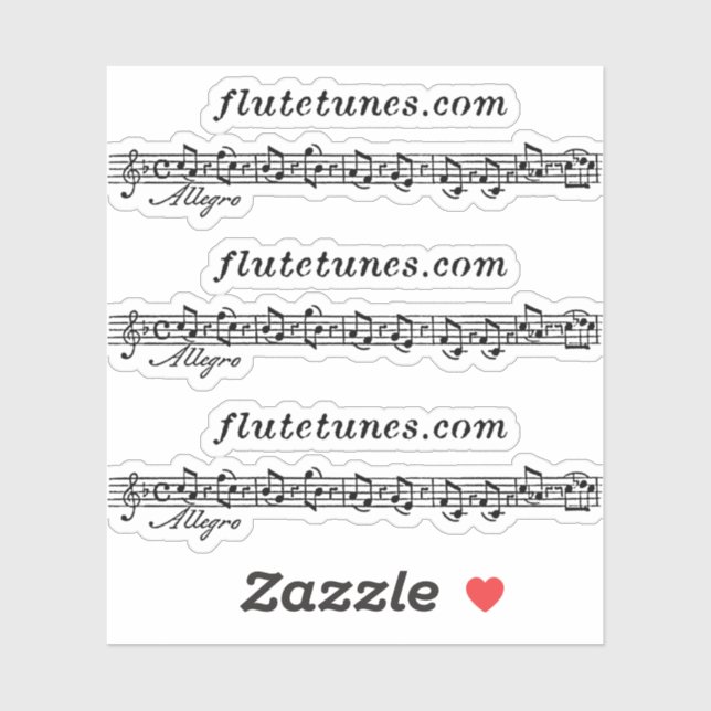 The flutetunes.com Logo Sticker (Sheet)