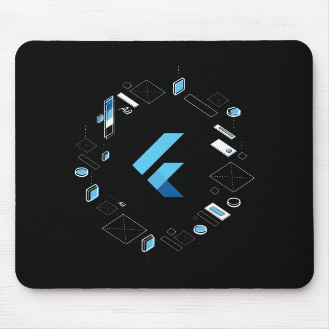 The Flutter logo from I/O 2018 on a mousepad! Mouse Pad (Front)