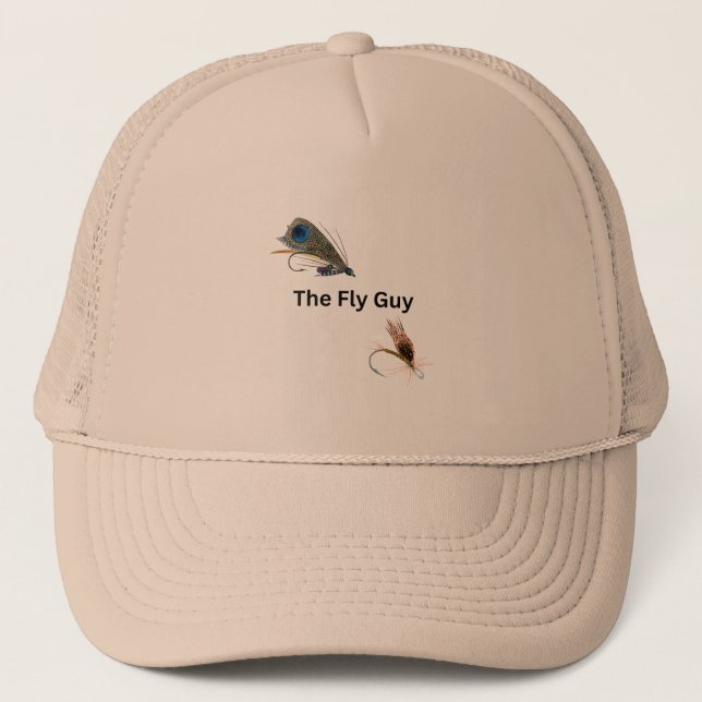 The Fly Guy. Fly Fishing, Fishermen, Sportsmen Trucker Hat (Front)