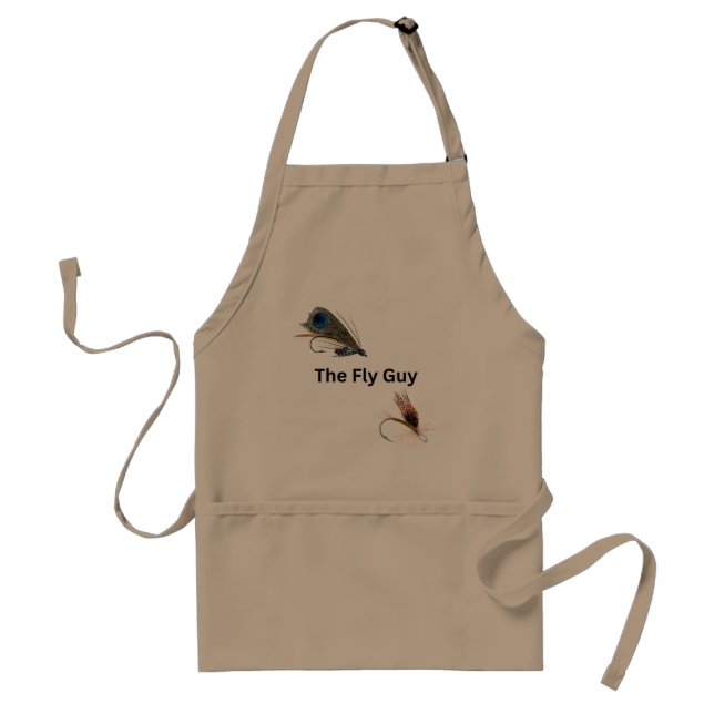 The Fly Guy. Fly Fishing, Fishermen, Tan Adult Apron (Front)