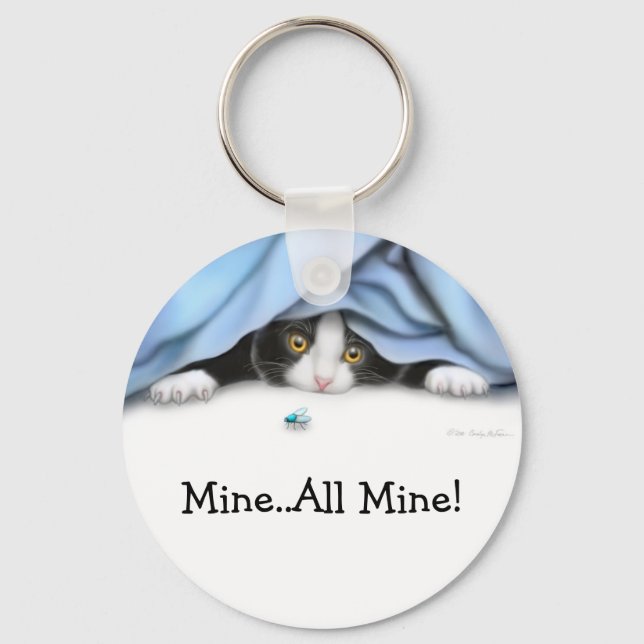 The Fly Hunter Cat Keychain (Front)